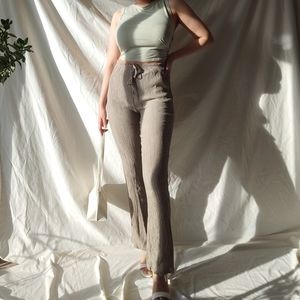 Zara Tan Brown High Waisted Pleated Pants